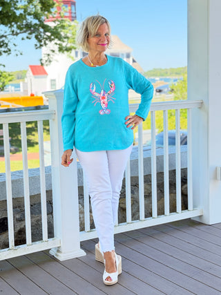 BEACH CLUB AQUA LOBSTER SWEATER Cathys Place