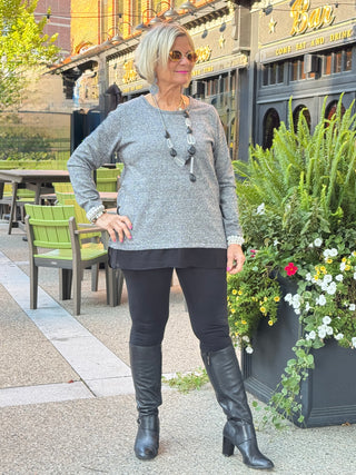 Crisscross Tunic with Sheer Hem