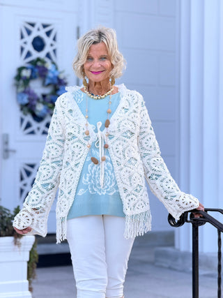 CREAM CROCHET CARDIGAN Cathys Place