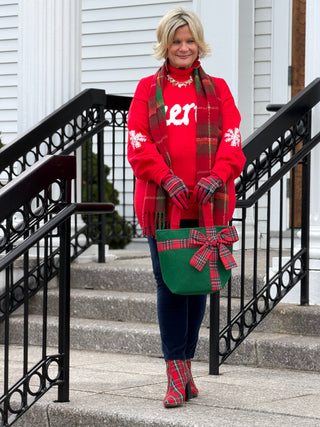 Merry Snowflake Pattern Christmas Turtleneck Sweater Cathys Place