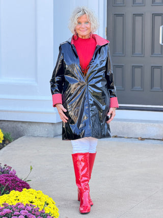 BLACK RED POKA DOT RAINCOAT Cathys Place