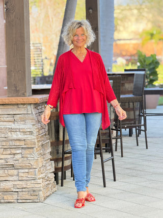 LULU B RED MESH WRAP LULU b