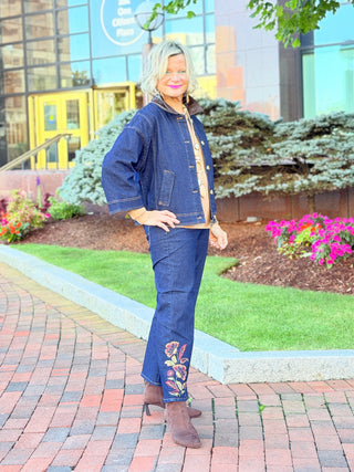 Women's Embroidered Pull On Ankle Jeans Cathys Place