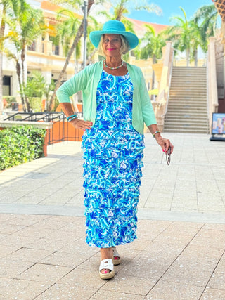 BLUE DREAMING CHA CHA MAXI DRESS