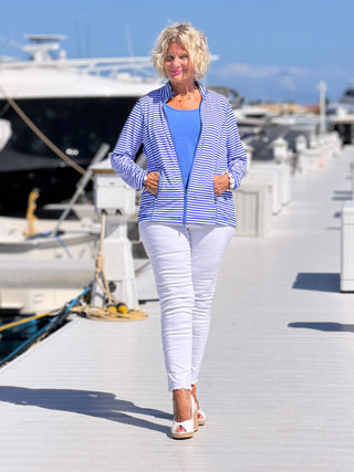 NAUTICAL BLU STRIPED JACKET LULU-B