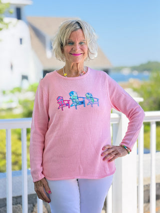 BEACH CLUB PINK ADIRONDACK SWEATER LULU-B