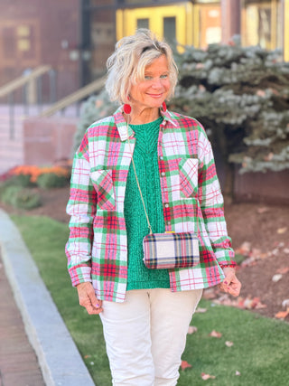 St. Patrick’s Day Green Plaid Cozy Shirt Jacket Shacket Lovesoft