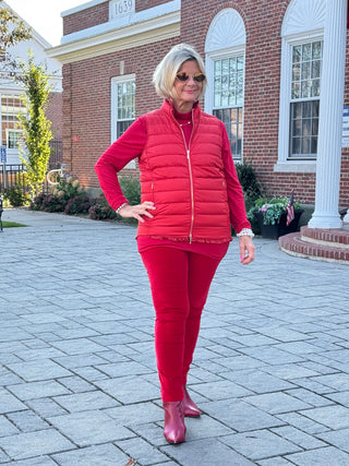 LULU-B RED SHORT PUFFER VEST
