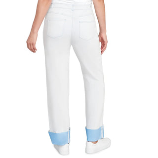 Women's Cuffed Pull-On Faux Fly Jeans Cathys Place