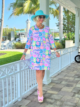 SANDY BEACH COLOR SLEEVE DRESS