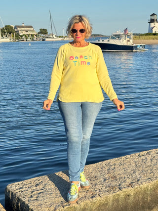 LULU-B YELLOW BEACH TIME SWEATER