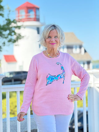 BEACH CLUB PINK CAPE COD MAP SWEATER LULU-B