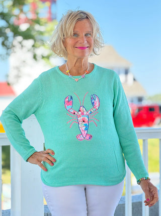 BEACH CLUB SEAFOAM LOBSTER SWEATER Cathys Place