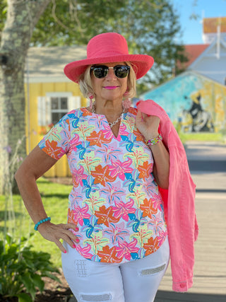 PALM BEACH GARDEN SHORT SLEEVE TOP