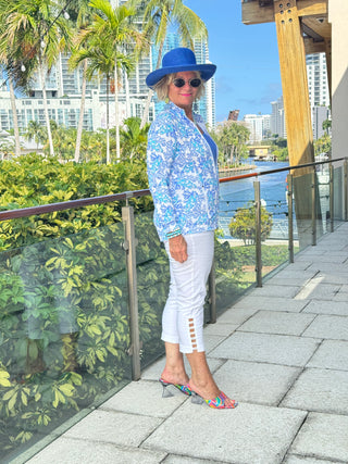 LULU B CORAL BREEZE FULL ZIPPER JACKET