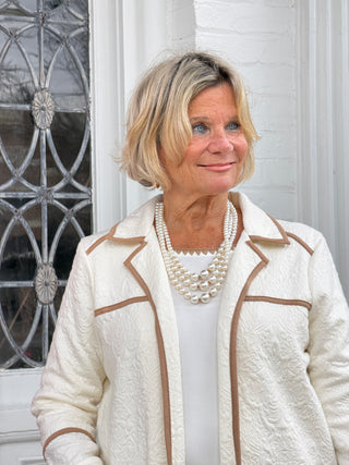 Piping Quilted Shearling Jacket Cathys Place