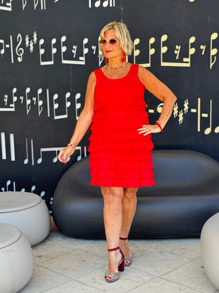 LULU-B RED CRIMSON CHA CHA DRESS