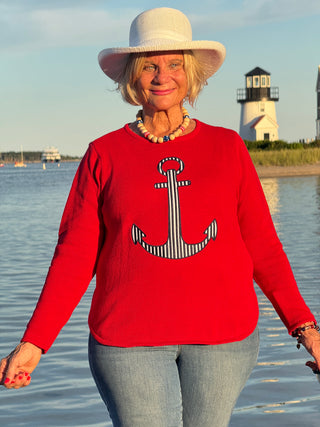 RED  NAVY STRIPED ANCHOR