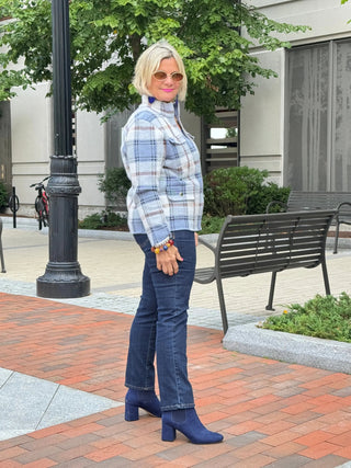 Cozy Plaid Full zipper jacket