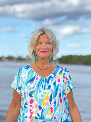 SPALSH OF OCEAN V NECK DRESS UPF +50 Cathys Place