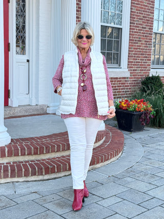 LULU-B  IVORY SHORT PUFFER VEST