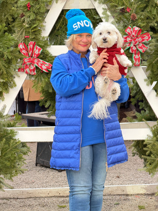 Blue Snow Pom Hat Cathys Place