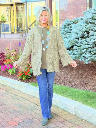 OLIVE CROCHET CARDIGAN Cathys Place