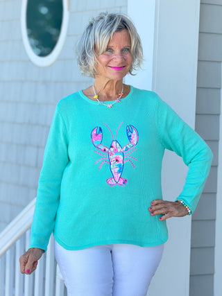 BEACH CLUB SEAFOAM LOBSTER SWEATER Cathys Place