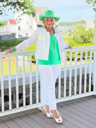 HARBOR LIGHTS GREEN LINEN JACKET Cathys Place