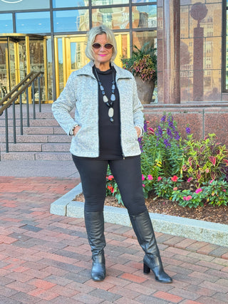 STYLING TWEED FULL ZIPPER JACKET