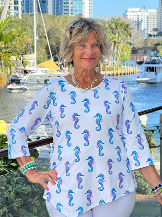 LULU B SHORELINE CHARM ASYMMETRIC TOP