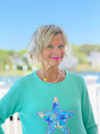 BEACH CLUB SEAFOAM STARFISH SWEATER LULU-B