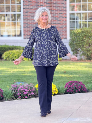 HOLIDAY BLACK GOLD ACCENTS TOP Cathys Place