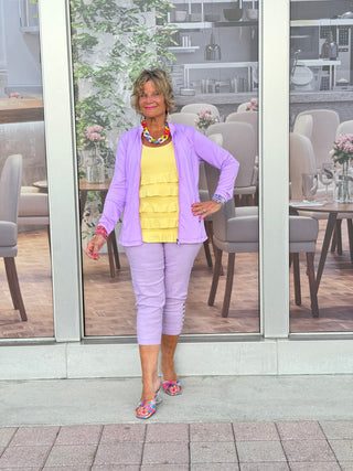 LULU-B EMBELISHED LILAC CAPRI