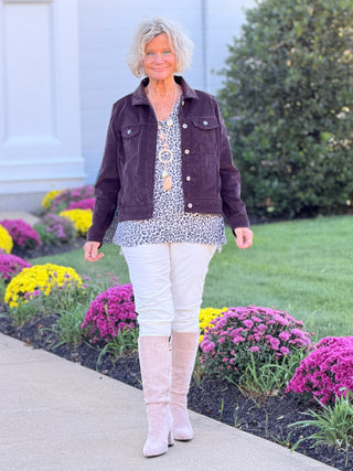 LULU B CHOCLATE VELOUR JACKET LULU-B