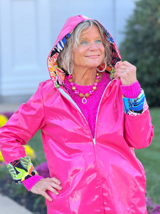 Polka Dot HOT PINK Posh Reversible Raincoat Cathys Place