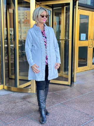 LULU-B ROUGED SILVER CARDIGAN