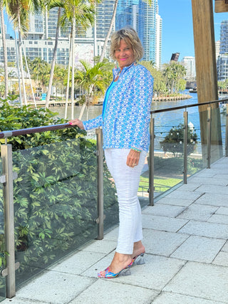 LULU B COASTAL BLOOM FULL ZIPPER JACKET
