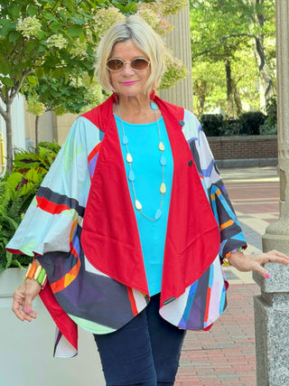 Red fashion Travel Reversible Rain Cape