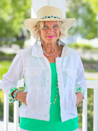 HARBOR LIGHTS GREEN LINEN JACKET Cathys Place
