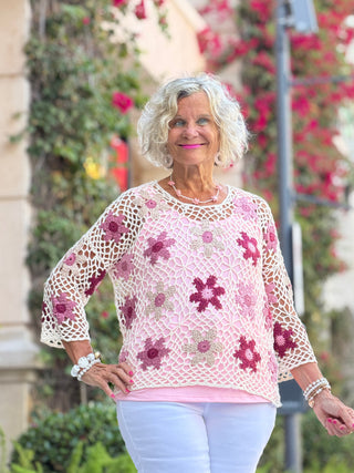 Floral Hand-Crochet Top - Carnation CHARLIE B