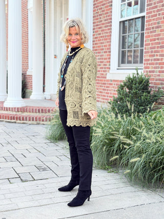 OLIVE CROCHET CARDIGAN Cathys Place