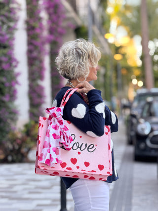 LOVE Message Heart Printed Tote Bag - Cathys Place
