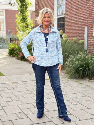 LULU B SCUBA BLUE FULL ZIPPER JACKET LULU-B