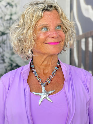 Silver Starfish Necklace Set Cathys Place