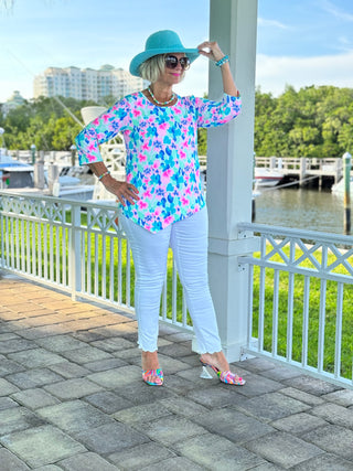 PINK PETALS ASYMMETRICAL TOP