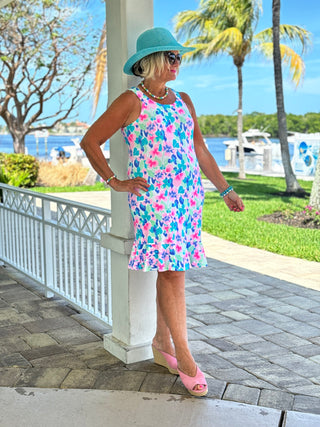 PINK PETALS HALTER RUFFLE