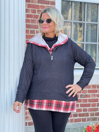 Rust Plaid Fall Day Hoodie