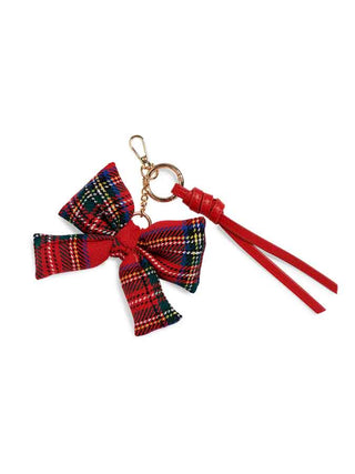 PLAID BOW BAG CHARM/KEY RING