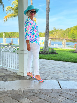 PINK PETALS ASYMMETRICAL TOP